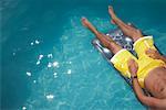 Man Floating In Pool