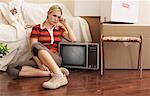 Woman Sitting in New Home