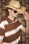 Young Man Wearing Cowboy Hat