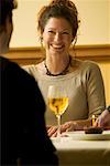 Waiter Serving Birthday Cake To Woman