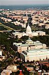 Vue aérienne d'un bâtiment, le bâtiment du Capitole, Library of Congress, Washington DC, USA