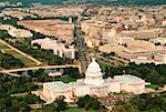 Vue aérienne d'un bâtiment public, Capitole, Washington DC, USA