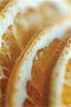 Gros plan de tranches séchées de citron