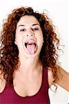 Young woman sticking out her tongue