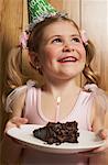 Girl Holding Birthday Cake