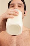 Man Drinking Milk