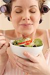 Woman Eating Salad