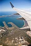 Vue de l'aéroport International de Sydney depuis Airplance, Sydney, New South Wales, Australie