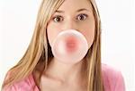 Girl Blowing Bubble