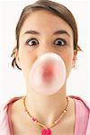 Girl Blowing Bubble