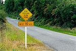 Kiwi Crossing Sign, South Island, Nouvelle-Zélande