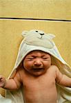 Baby Wearing Hooded Towel