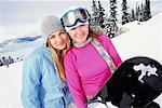 Portrait of Women with Snowboard