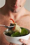 Man Eating Salad