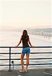 Woman at Beach, Santa Monica, California, USA