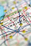 Nahaufnahme der Karte von Indiana