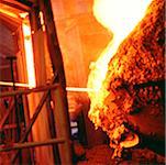 Molten steel in a steel mill