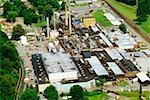 Aerial view of a paper mill, Milford, New Jersey, USA