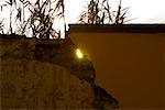 Lumière du soleil en passant à travers un mur de dommages, Mexique