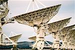 Radio telescopes on a landscape, VLA radio telescope, New Mexico, USA