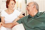 Close-up of a senior couple looking at each other