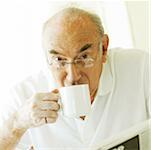 Portrait of a senior man drinking coffee