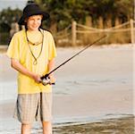 Close-up of a boy fishing