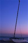 Low angle view of the mast of a boat, South Beach, Miami, Florida USA