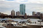 Boats anchored at the dock, Boston, Massachusetts, USA