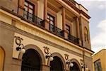 Low angle view of lanterns on a building, Mexico