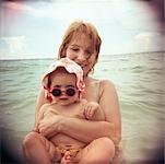 Portrait of Mother and Daughter Swimming, Cuba