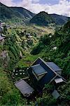 Overview of Village in Hills, Banaue Rice Terrace, Philippines