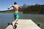 Man Running on Dock