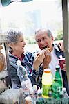 Couple at Hot Dog Stand