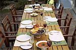 Table On Patio Set For Dinner