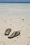 Sandales à la plage