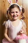 Girl Dressed as Ballerina, Carrying Easter Basket