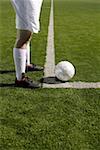 Joueur de soccer préparant activement à un coup de coin