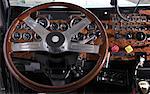 Steering Wheel and Transport Truck Dashboard