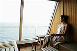 Woman in Sauna on Cruise Ship