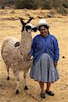 Portrait of Woman With Llama, Sacsayhuaman, Peru