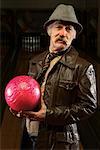 Man with Pink Bowling Ball