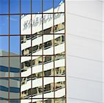 Reflection of a building on glass Miami, Florida, USA