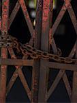 Close-up of a chain on a gate