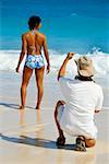 Photographer shooting a model, Horse-shoe Bay Beach, Bermuda