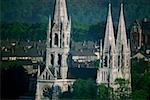 Spires of a cathedral, St. Finbarr's Cathedral, Cork, Republic of Ireland