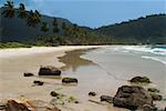 Vue sur la pittoresque plage de Maracas, Trinidad, Caraïbes