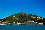 Side view of cruise ships, Charlotte Amalie, St. Thomas, U.S. Virgin Islands