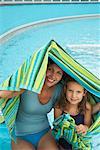 Mother and Daugther by Swimming Pool