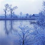 Bauernhof Szene im Winter